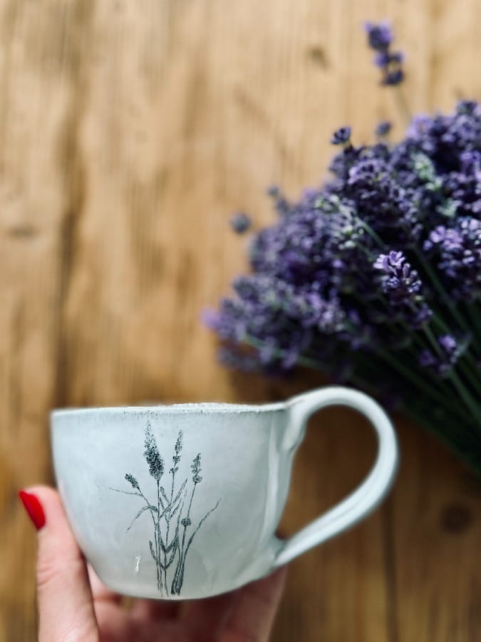 Filiżanka ceramiczna 200ml z lawendą